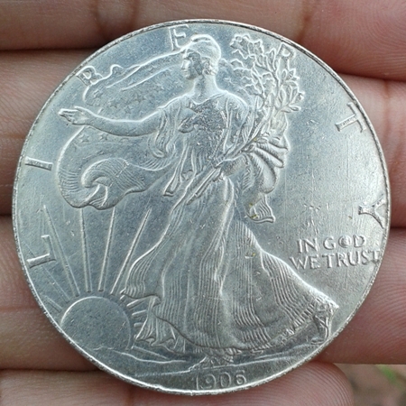 เหรียญต่างประเทศ UNITED STATUS OF AMERICA ONE DOLLER ปี 1906